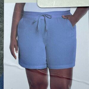 Orvis Womens Blue Drawstring Shorts XL Lightweight Cotton Blend d0695